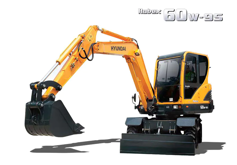 Máy xúc đào bánh lốp Hyundai R60W-9S gầu 0.18m³